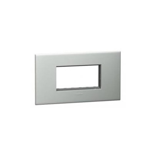 Legrand Arteor Pearl Aluminium Cover Plate With Frame, 6 M, 5757 41